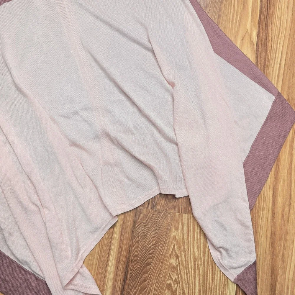 Lululemon‎ Athletica Sweater Cape Womens One Size Pink Viscose Blend V Neck Knit
